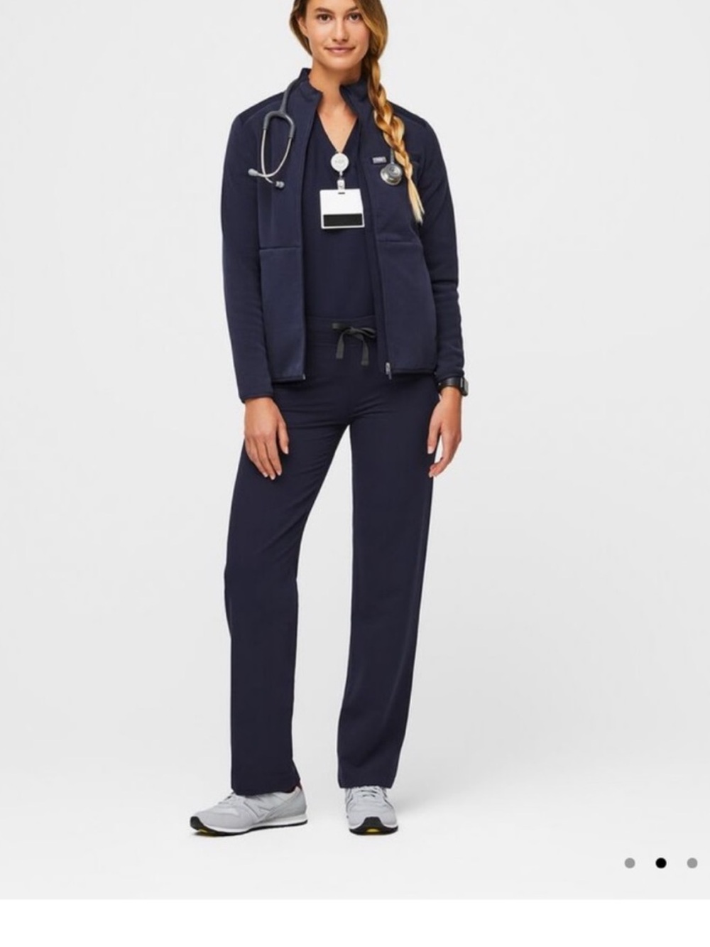 Figs Navy Straight-Leg Scrub Pants